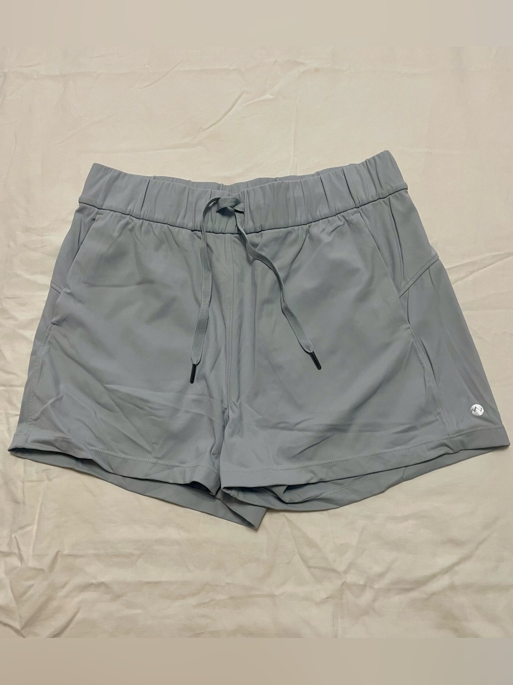 Willit Light Gray Athletic Running Shorts Drawstring Pockets Small